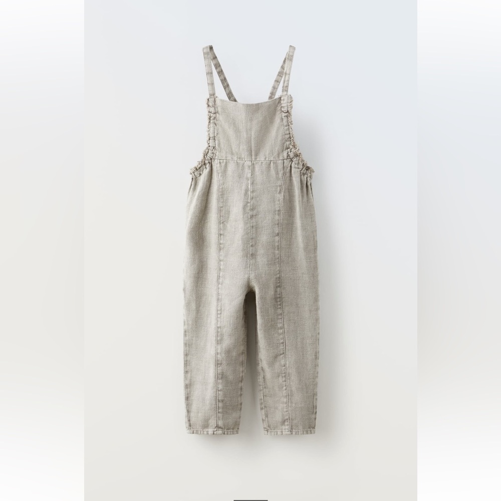 Zara girls ramie/linen overalls